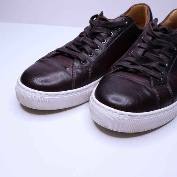 MAGNANNI Huston Cup Sneaker Mid Brown Leather Lace Up Low Top Men's 11 - Picture 6 of 10